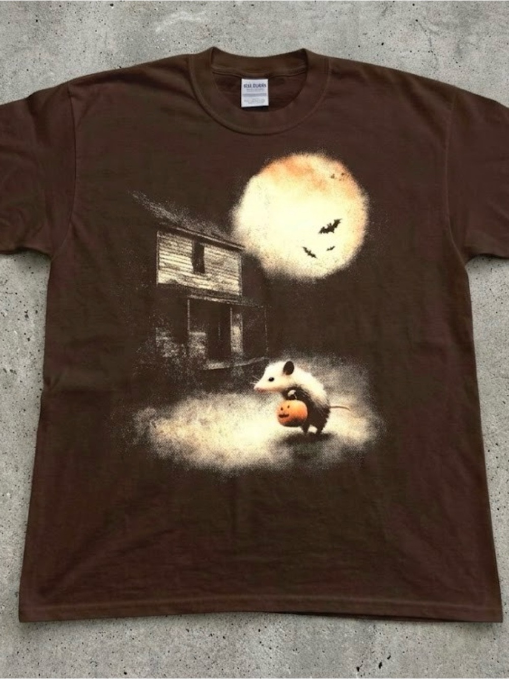 Creepy Cute Possum Pumpkin Full Moon Goblincore Meme T-Shirt